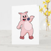 Varkens bij Zingen met Microfoon Kaart (Gele Bloem)