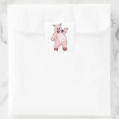 Varkens bij Zingen met Microfoon Vierkante Sticker (Tas)