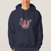 Varkens; Blauw Hoodie (Voorkant)
