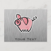 Varkens; blik van geborsteld metaal briefkaart (Voorkant)