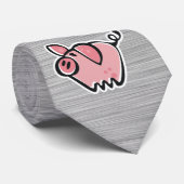 Varkens; blik van geborsteld metaal stropdas (Opgerold)