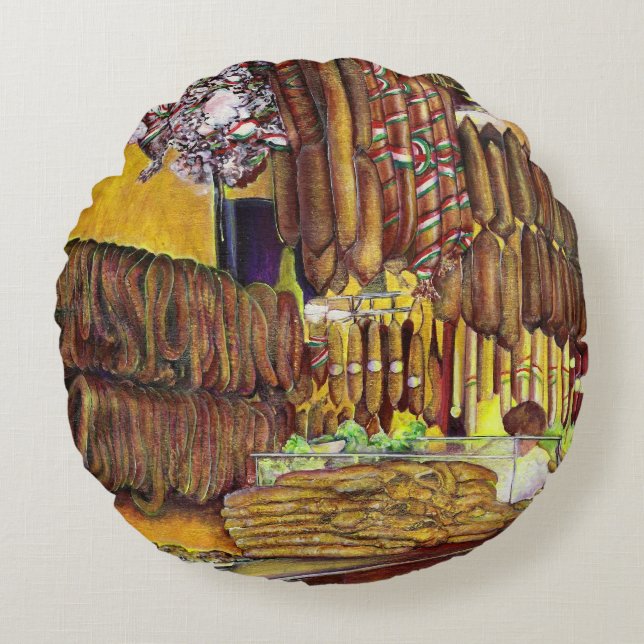 Varkens, Boedapest Rond Kussen (Voorkant)