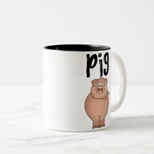 Varkens Boerderij Tweekleurige Koffiemok (Voorkant rechts)