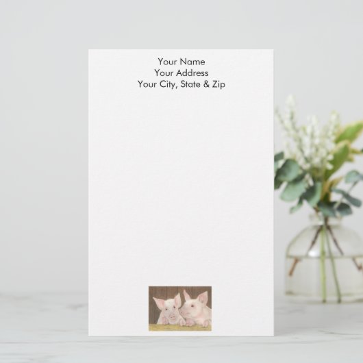 Varkens Briefpapier (Staand voorkant)