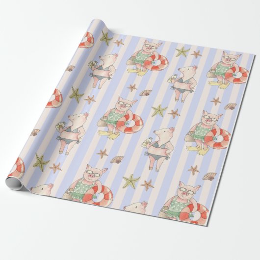 Varkens Cadeaupapier (Uitgerold)