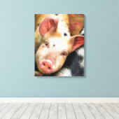 VARKENS CANVAS AFDRUK (Insitu (Houten vloer))