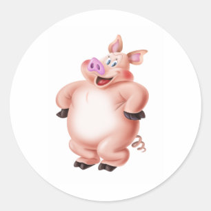 Varkens, cerdo, porco, Schwein, cochon Ronde Sticker