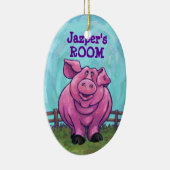 Varkens Coming en Going Keramisch Ornament (Rechts)