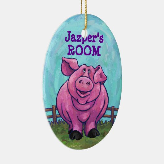 Varkens Coming en Going Keramisch Ornament (Rechts)