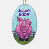 Varkens Coming en Going Keramisch Ornament (Links)