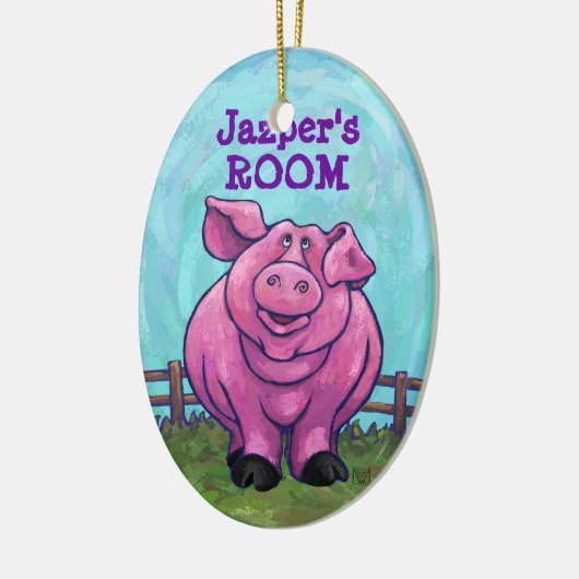 Varkens Coming en Going Keramisch Ornament (Links)