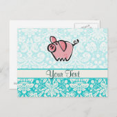 Varkens; Cute Briefkaart (Voorkant / Achterkant)