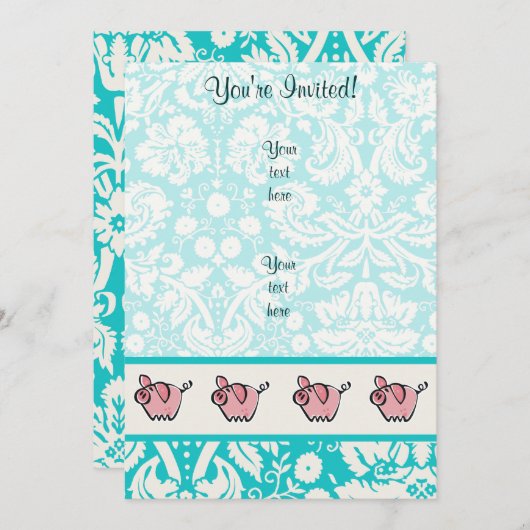 Varkens; Cute Kaart (Voorkant / Achterkant)