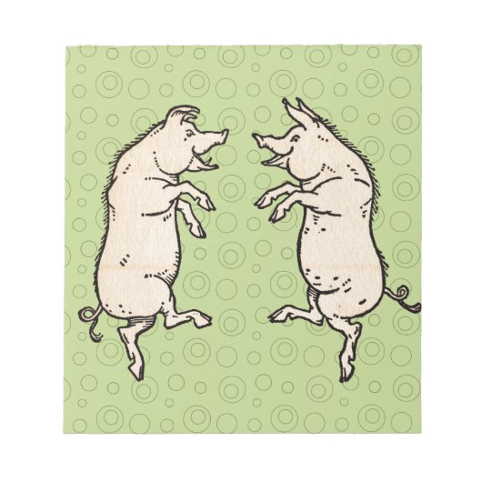 varkens dansen Antique biggen dans Notitieblok (Voorkant)