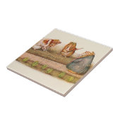 Varkens die groenten en fruit verkopen tegeltje (Zijkant)