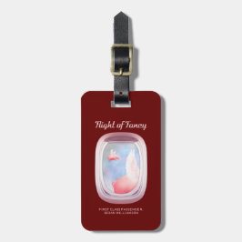 Varkens die langs het raam van een vliegtuig vlieg bagagelabel