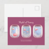 Varkens die langs het raam van een vliegtuig vlieg briefkaart (Voorkant / Achterkant)