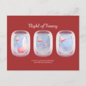 Varkens die langs het raam van een vliegtuig vlieg briefkaart (Voorkant)