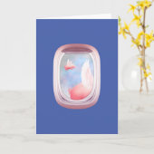 Varkens die langs het raam van een vliegtuig vlieg kaart (Gele Bloem)