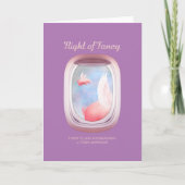 Varkens die langs het raam van een vliegtuig vlieg kaart (Voorkant)