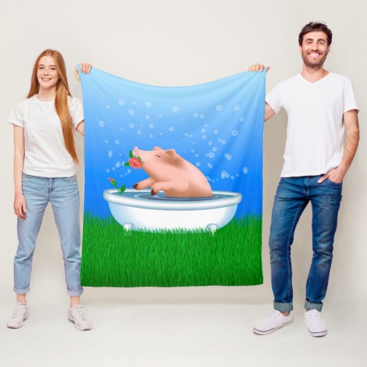 Varkens die slagen fleece deken (In situ)
