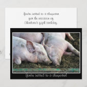 Varkens die slapen, sleepover-uitnodiging kaart (Voorkant / Achterkant)