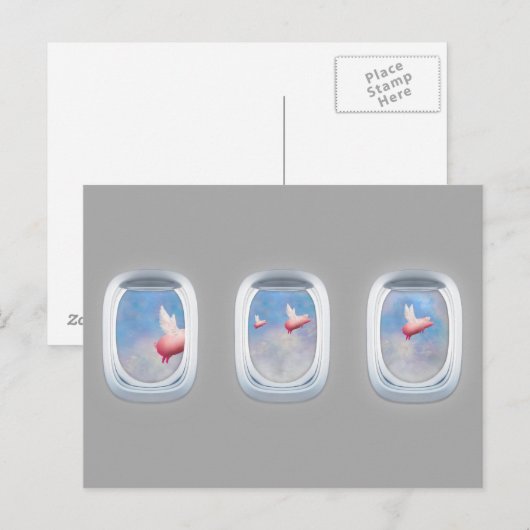 Varkens die voorbij het briefkaart van (Voorkant / Achterkant)