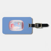 Varkens die voorbij vliegtuigraam vliegen bagagelabel (Voorkant horizontaal)