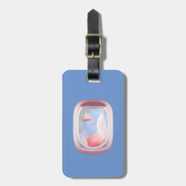 Varkens die voorbij vliegtuigraam vliegen bagagelabel