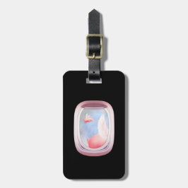 Varkens die voorbij vliegtuigraam vliegen bagagelabel