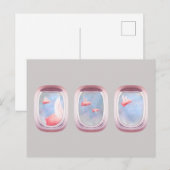 Varkens die voorbij vliegtuigraam vliegen briefkaart (Voorkant / Achterkant)