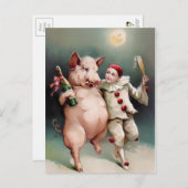 Varkens Drink nieuwjaar Briefkaart (Voorkant / Achterkant)