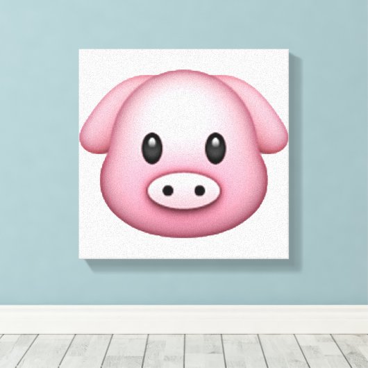 Varkens - Emoji Canvas Afdruk (Insitu (Houten vloer))