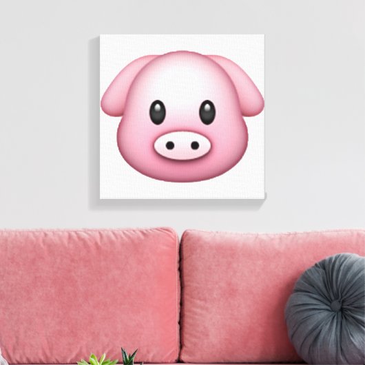 Varkens - Emoji Canvas Afdruk (Insitu (Woonkamer))
