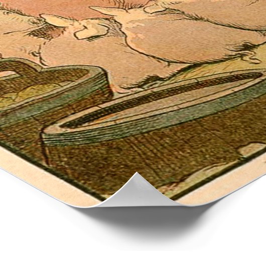 Varkens en Baby biggen op het Boerderij Poster (Hoek)