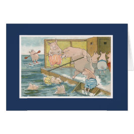 Varkens en biggen die in de Zee zwemmen -  kunst