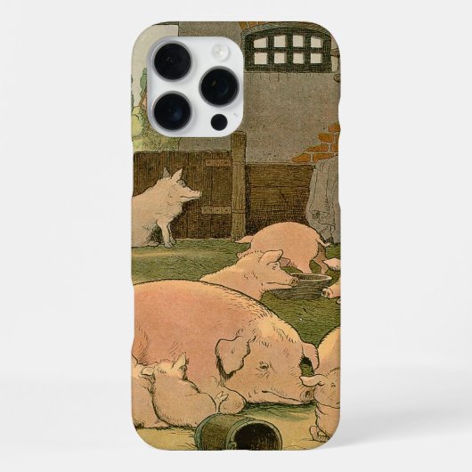 Varkens en biggen op het Boerderij iPhone Hoesje (Achterkant)