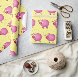 Varkens- en Bij Bij Inpakpapier