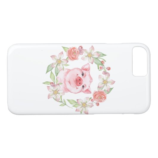 Varkens en bloemen Case-Mate iPhone case (Achterkant (Horizontaal))