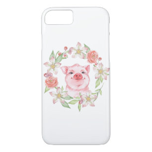 Varkens en bloemen 	iPhone 8/7 hoesje