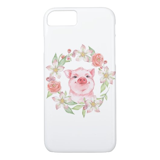 Varkens en bloemen Case-Mate iPhone case (Achterkant)