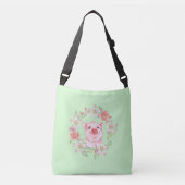 Varkens en bloemen crossbody tas (Voorkant)