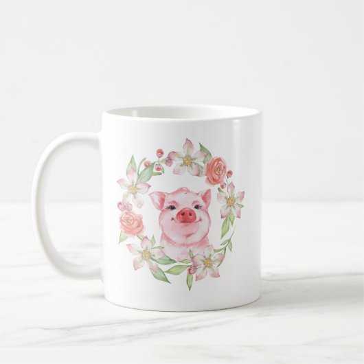 Varkens en bloemen koffiemok (Links)