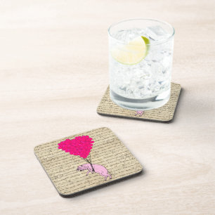 Varkens en hartballonnen bier onderzetter