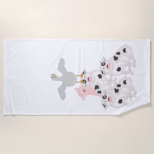 Varkens en keukendoek strandlaken (Voorkant)