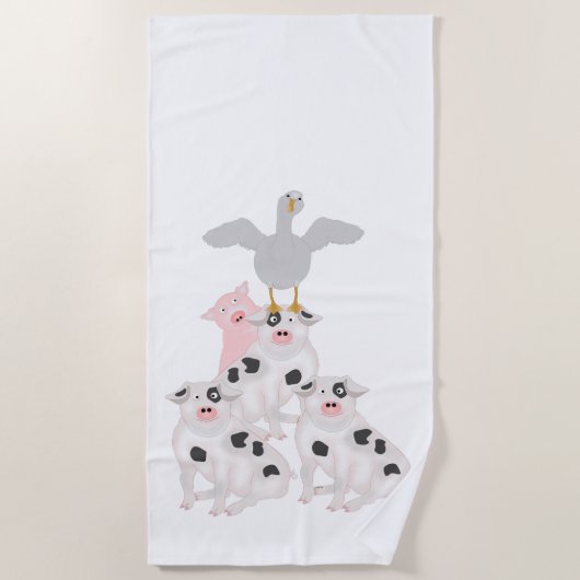 Varkens en keukendoek strandlaken (Voorkant)