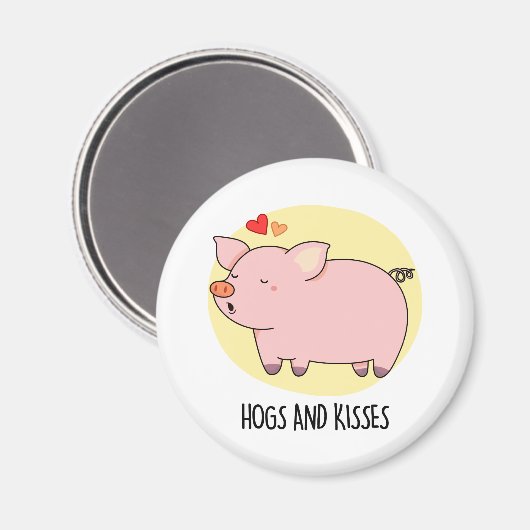 Varkens en kussen Grappig varken Pun Magneet (Voorkant / Achterkant)