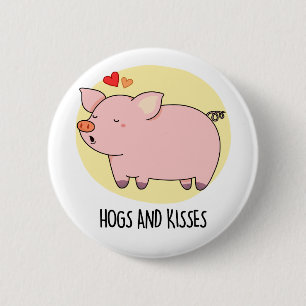 Varkens en kussen Grappig varken Pun Ronde Button 5,7 Cm