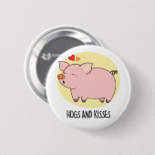 Varkens en kussen Grappig varken Pun Ronde Button 5,7 Cm (Voorkant /achterkant)