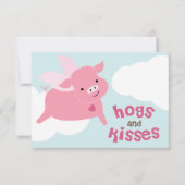 Varkens en kussen Klaslokaal Valentijnse Kaart (Voorkant)